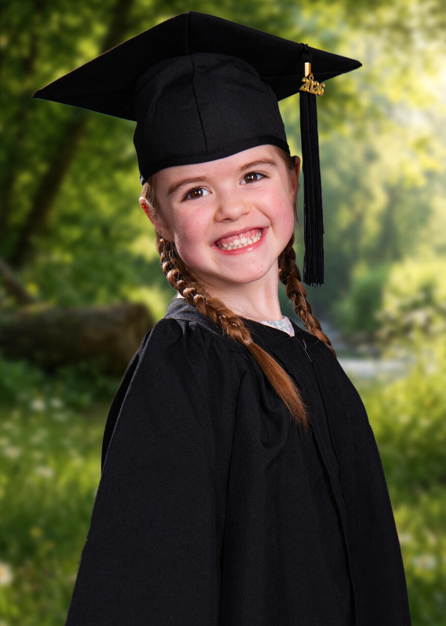 Pre-school graduation with nature background